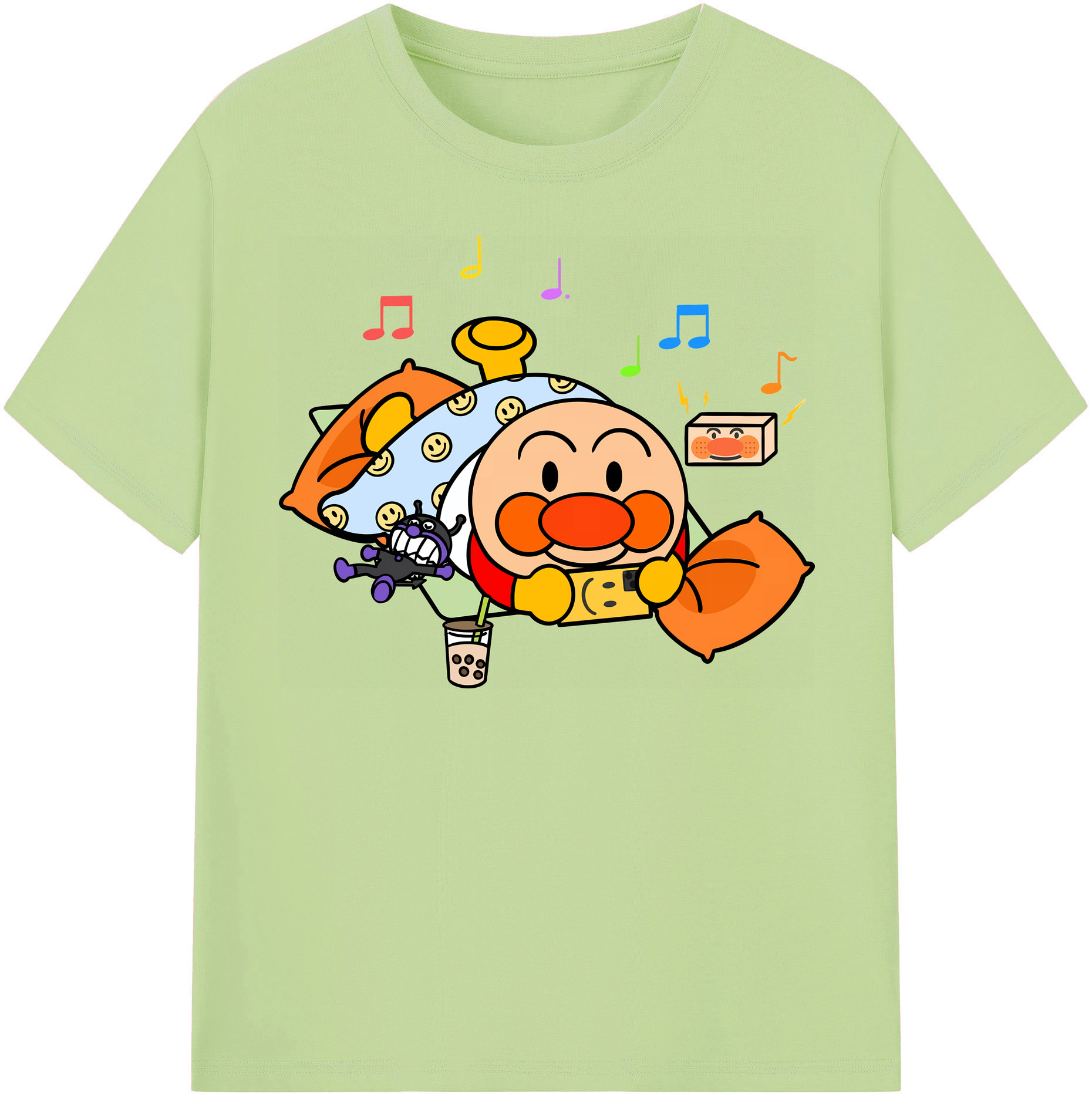 （画像用） アンパンマン Anpanman 綿100％半袖Tシャツ（フロントプリント）